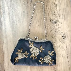 Vintage Floral Beaded clutch Handbag